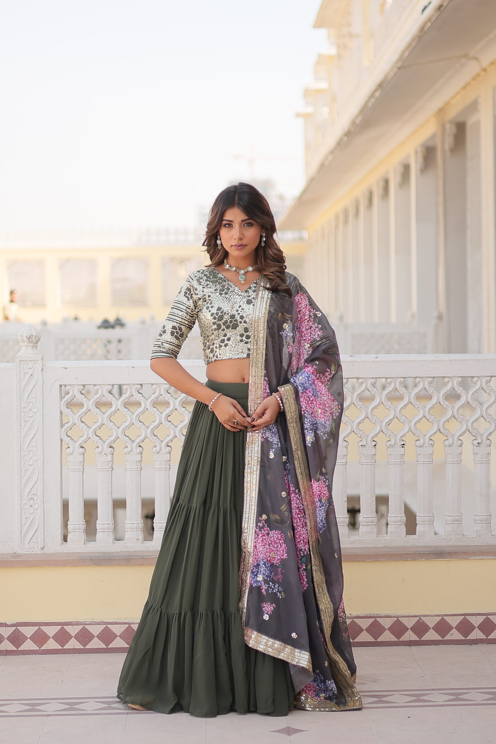 FULLY FLAIRED GORGEOUS LEHENGA CHOLI –  MEHENDI