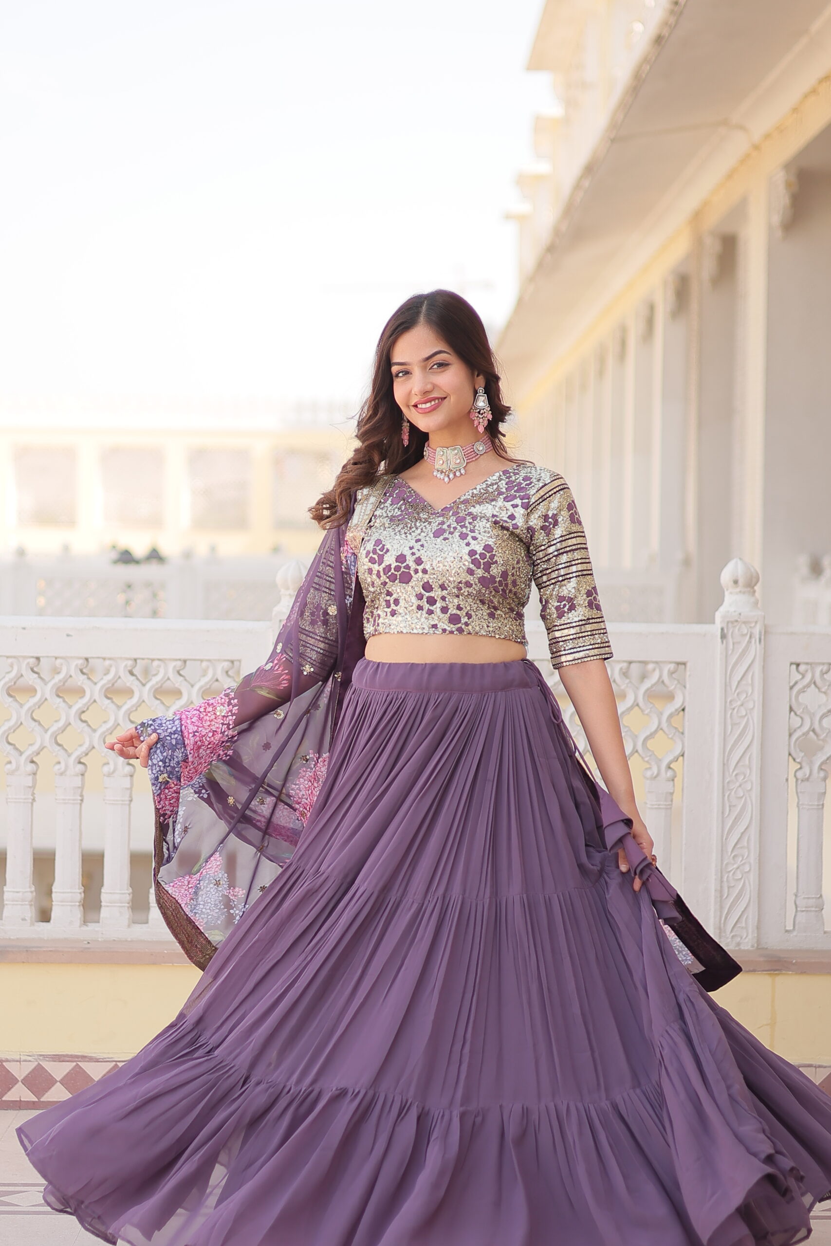 FULLY FLAIRED GORGEOUS LEHENGA CHOLI – LAVENDER