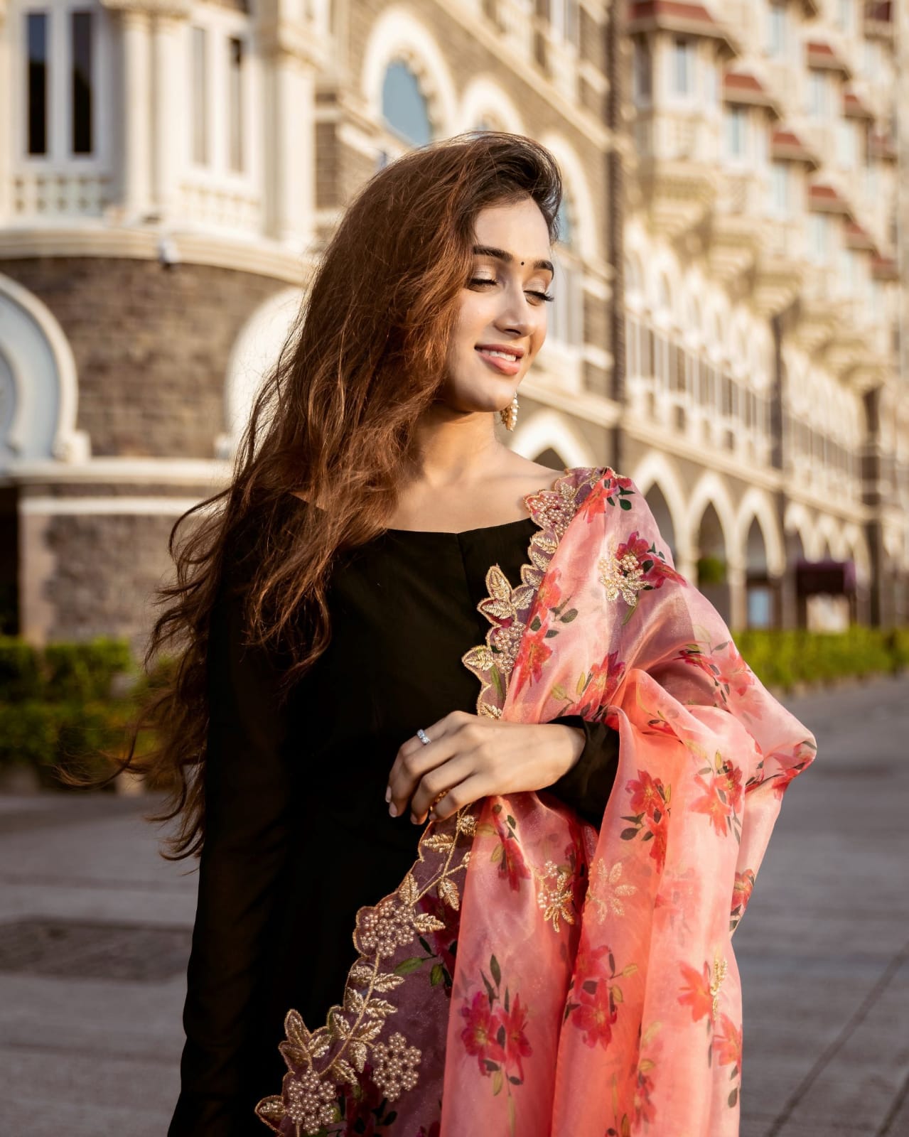 CLASSIC BLACK GOWN WITH DUPATTA