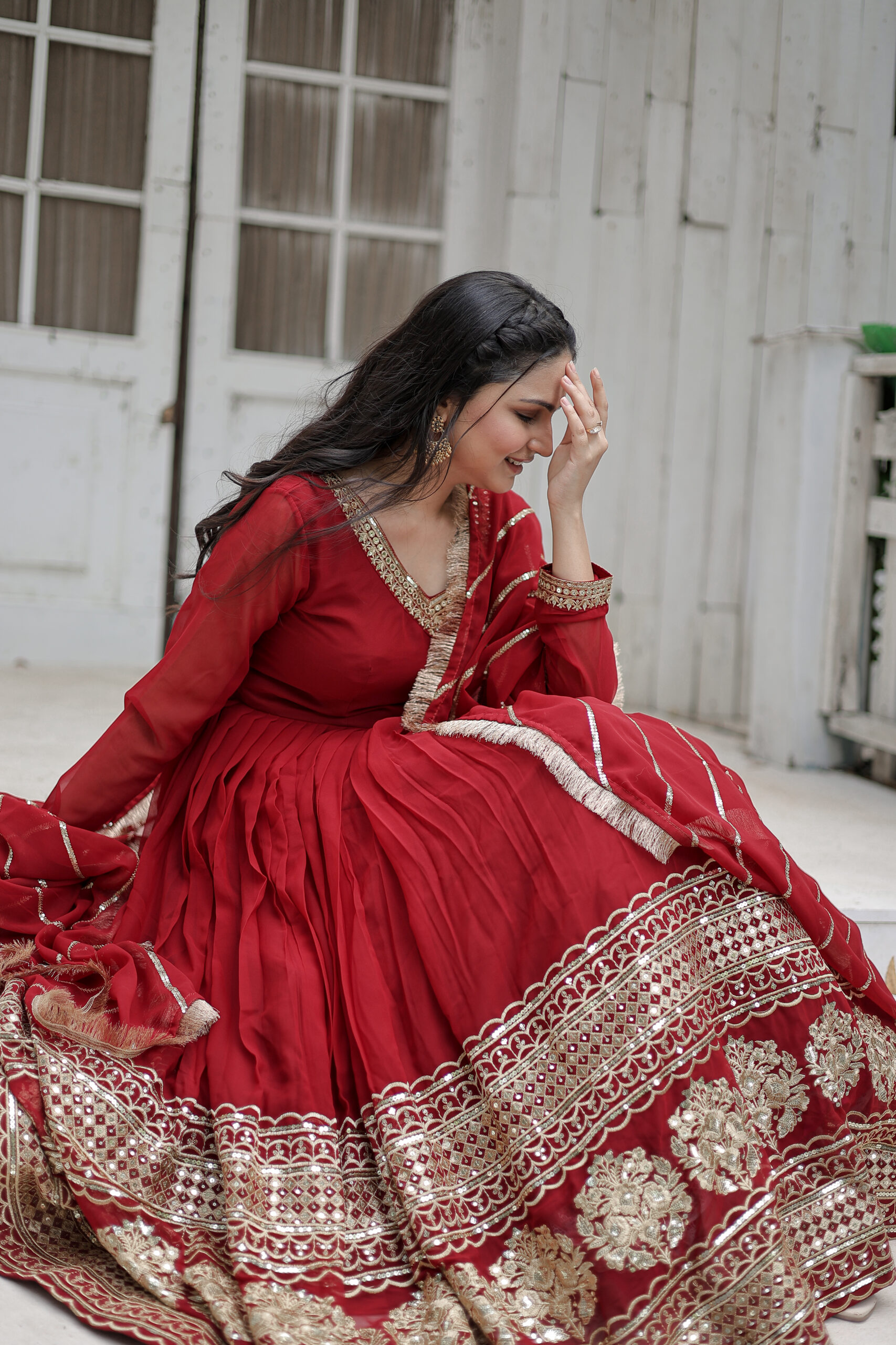 MAROON MYSTIQUE GOWN WITH DUPATTA